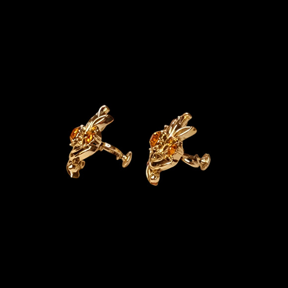 Coro Vintage rhinstones and gold-tone screw back earrings - Picture 4 of 6